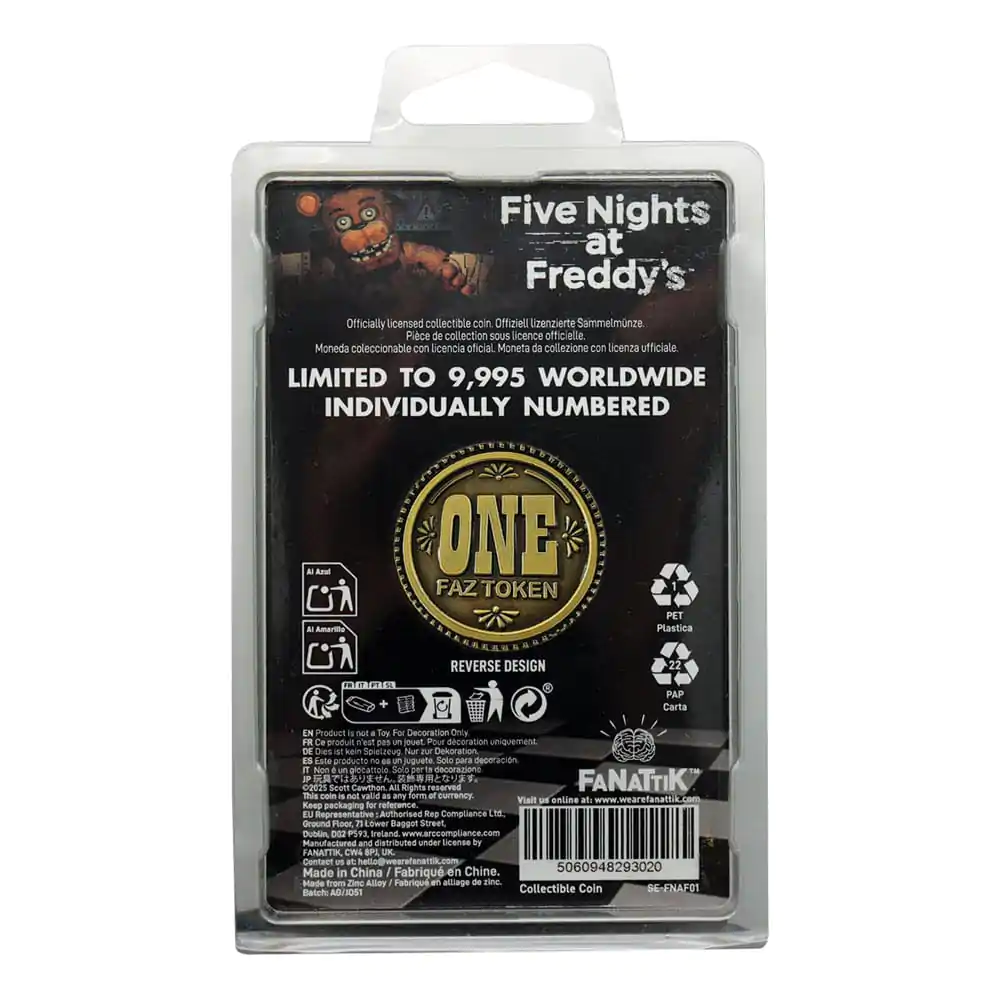 Five Nights at Freddy´s Zbirateljski kovanec En Faz Žeton Limited Edition fotografija izdelka