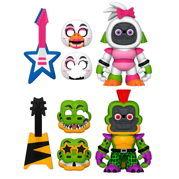 paket 2 figur Five Nights at Freddys Montgomery Gator in Glamrock Chica fotografija izdelka