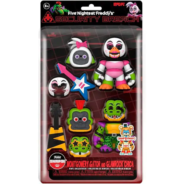 paket 2 figur Five Nights at Freddys Montgomery Gator in Glamrock Chica fotografija izdelka
