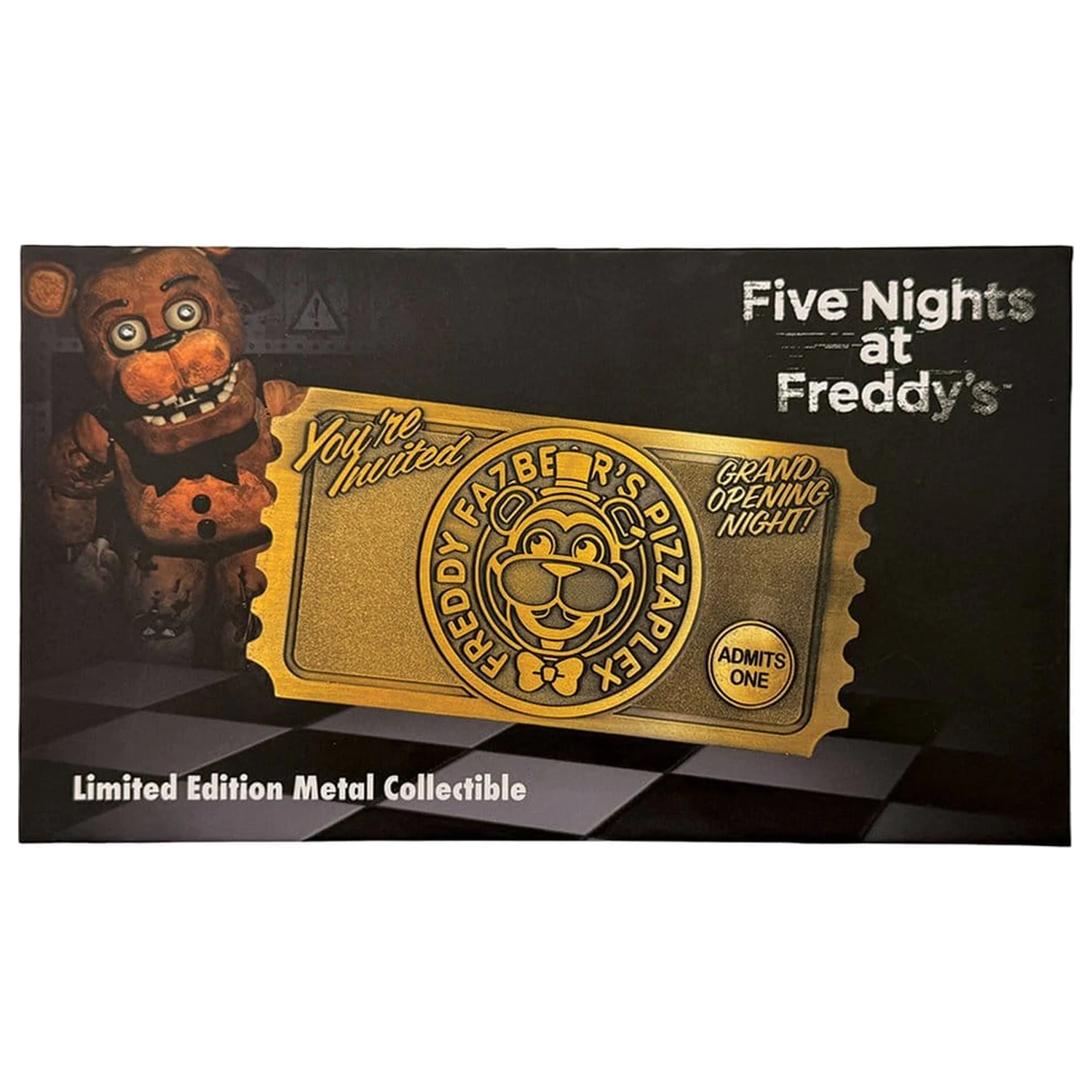 Five Nights at Freddy’s Replika Pizzaplex Opening Night Vstopnica Omejena izdaja fotografija izdelka