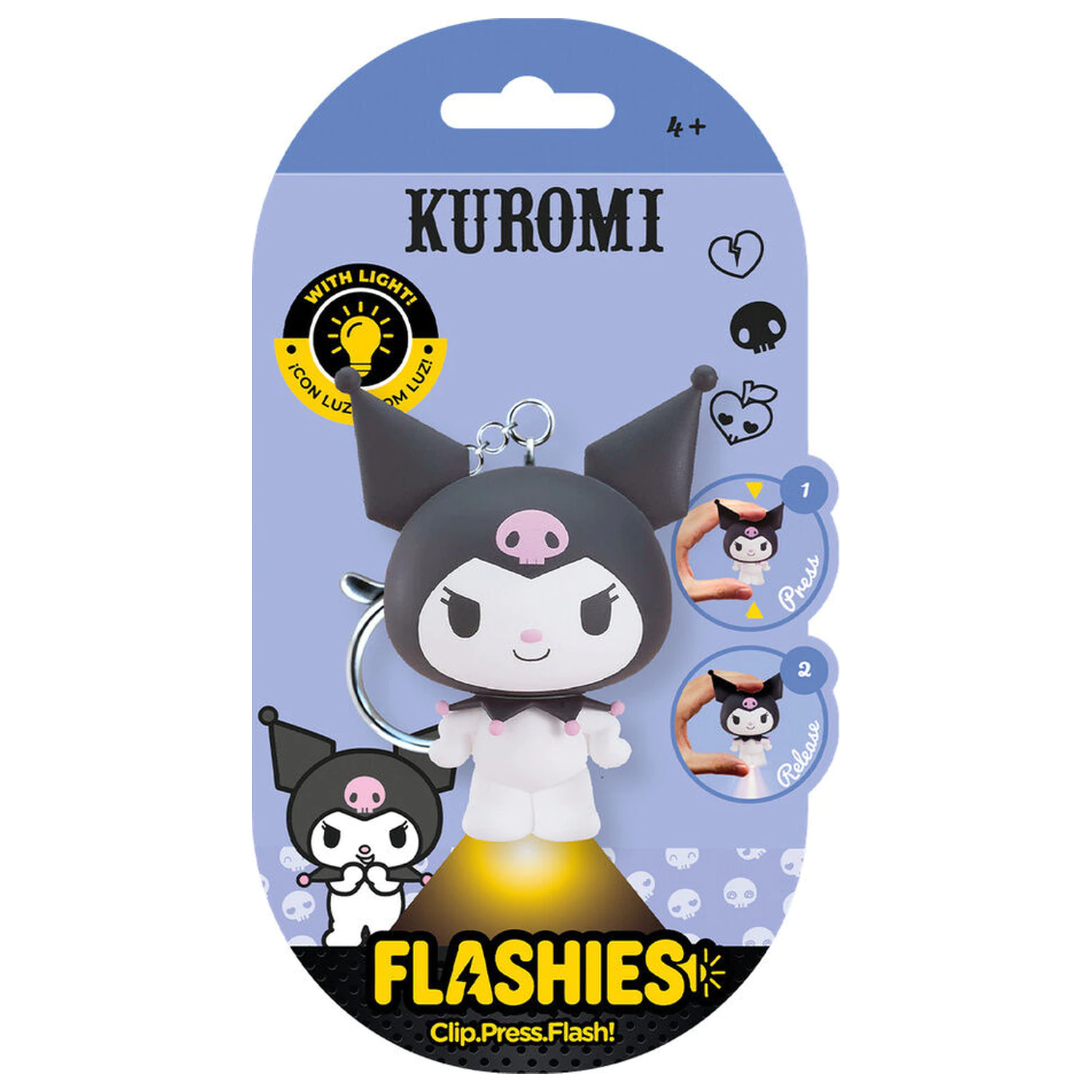 Flashies Hello Kitty Kuromi 3D obesek za ključe z LED svetilko fotografija izdelka