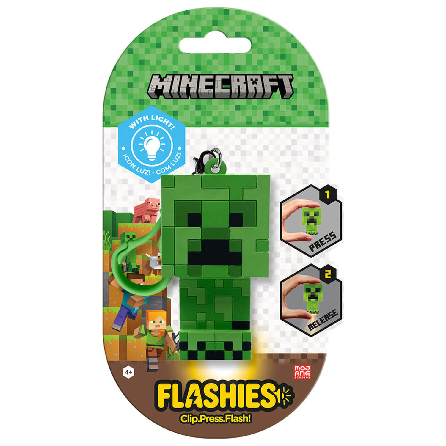 Flashies Minecraft 3D obesek za ključe z LED svetilko fotografija izdelka