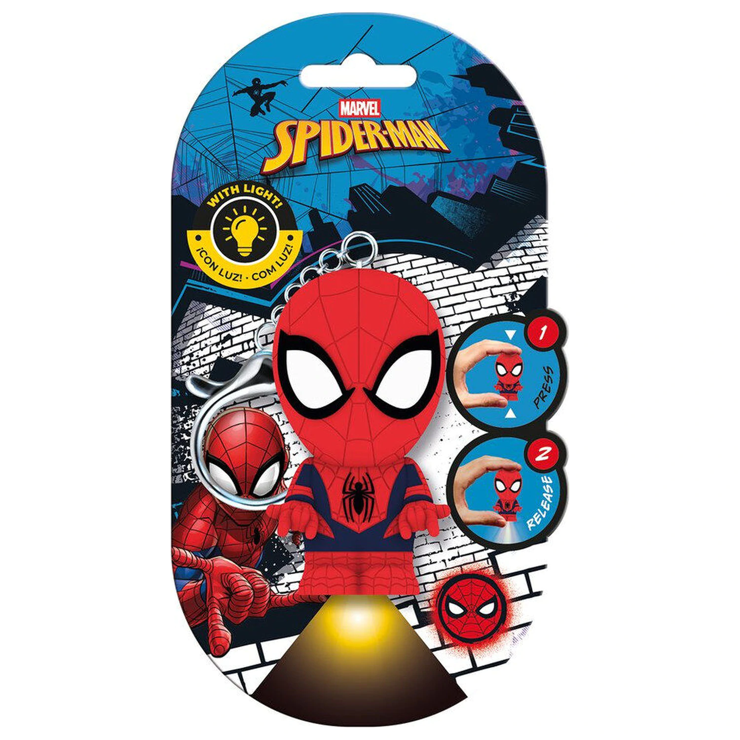 Flashies Marvel Spiderman 3D obesek za ključe z LED svetilko fotografija izdelka