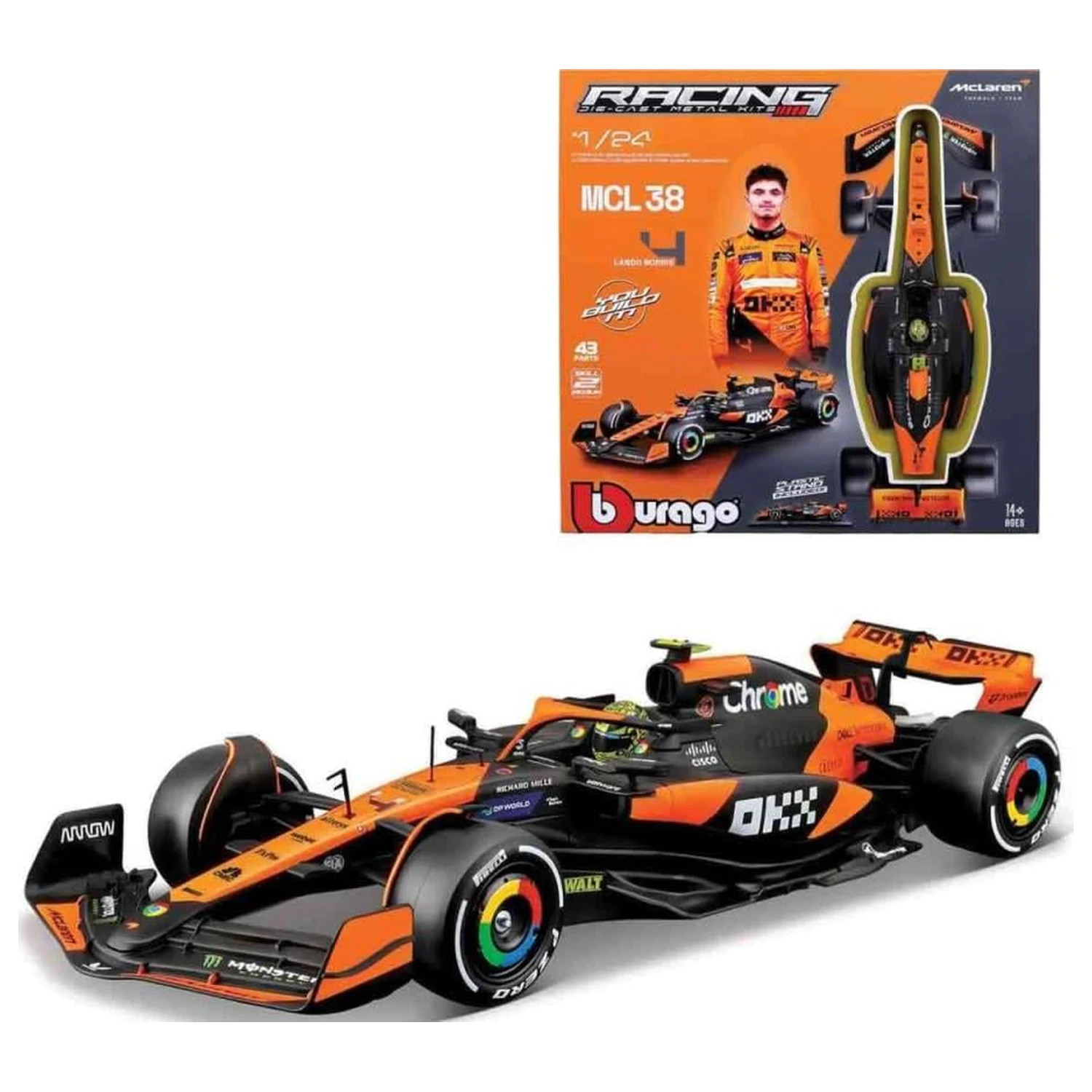 Formula 1 F1 McLaren MCL38 Lando Norris Komplet modela 1:24 fotografija izdelka