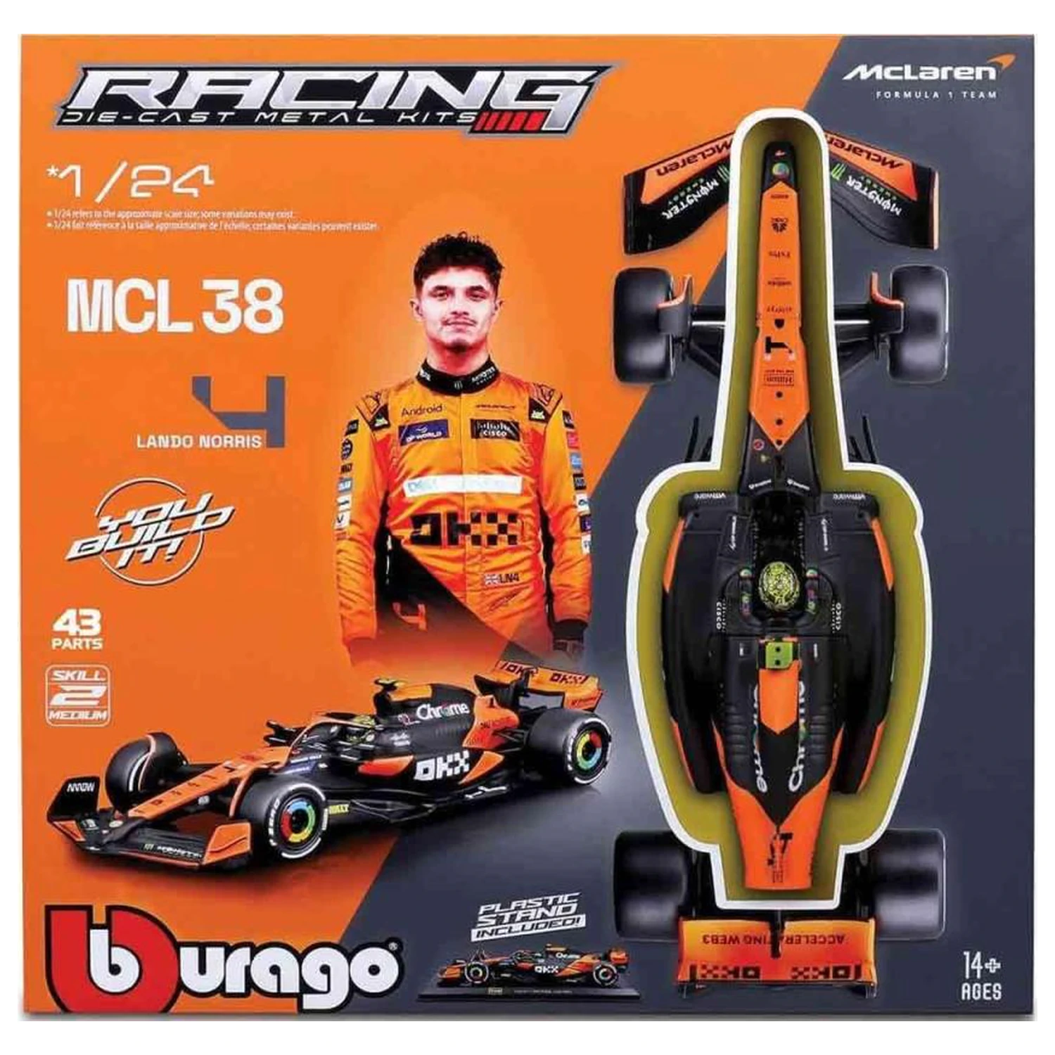 Formula 1 F1 McLaren MCL38 Lando Norris Komplet modela 1:24 fotografija izdelka