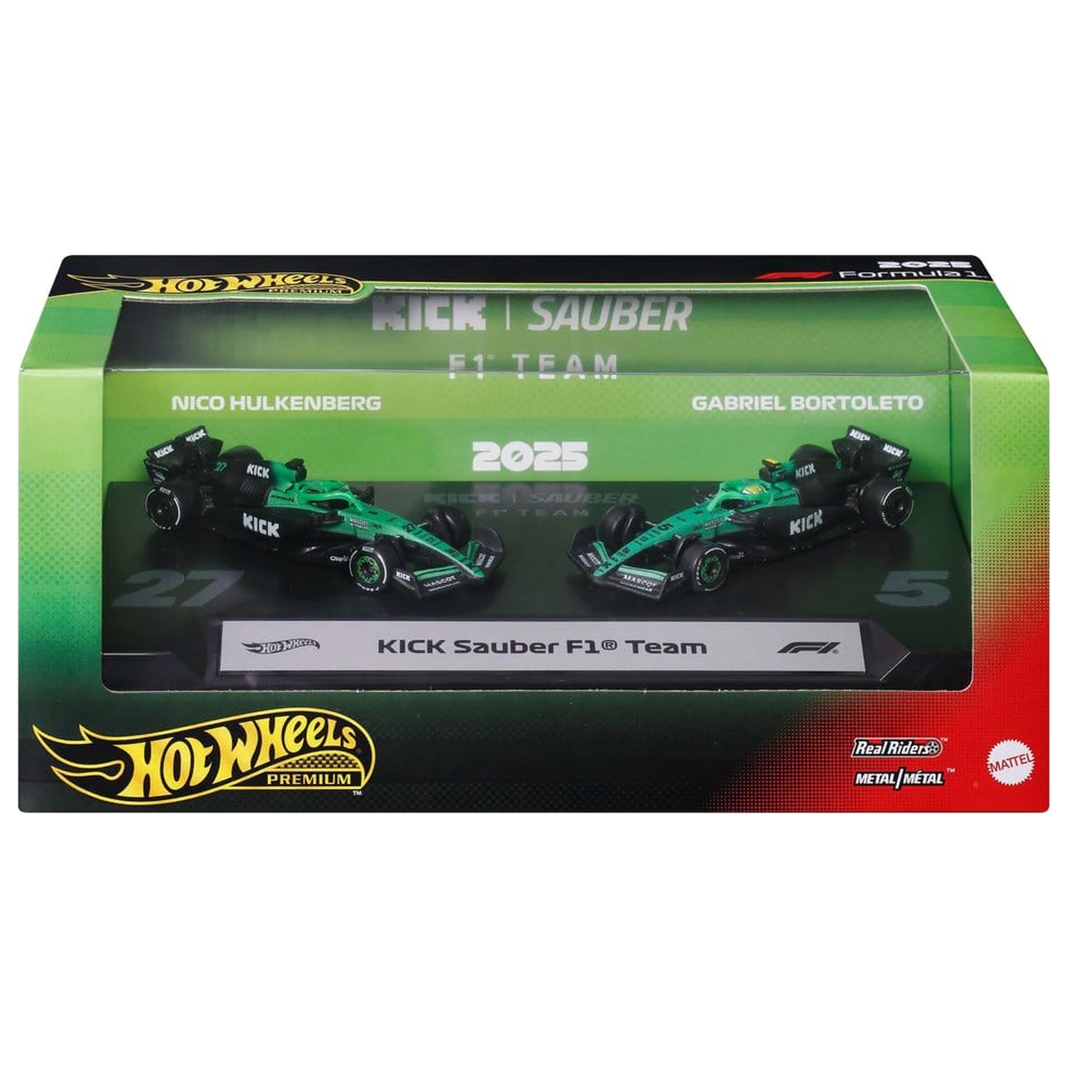 Formula 1 Hot Wheels Premium kovinska lita vozila 2-paket 1/64 KICK Sauber Team fotografija izdelka