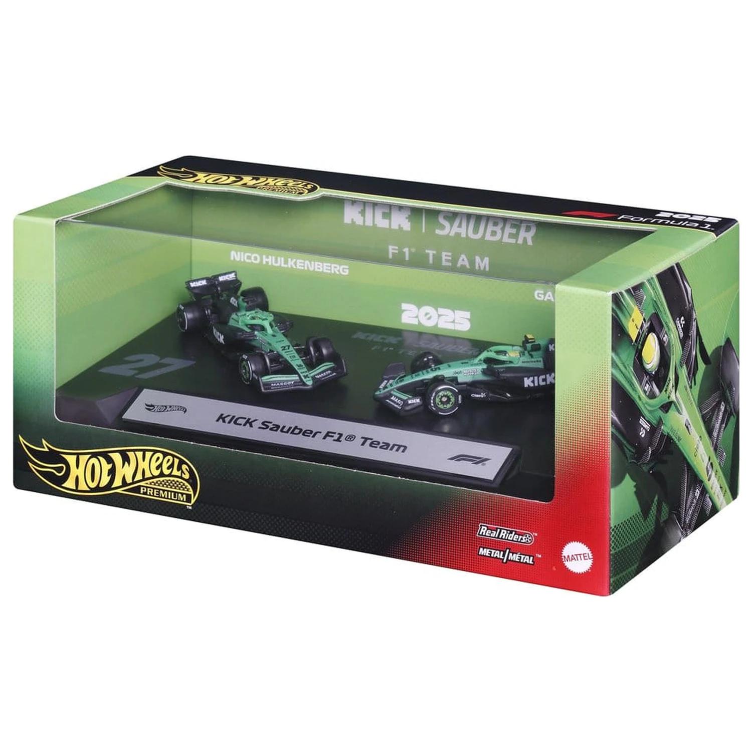 Formula 1 Hot Wheels Premium kovinska lita vozila 2-paket 1/64 KICK Sauber Team fotografija izdelka