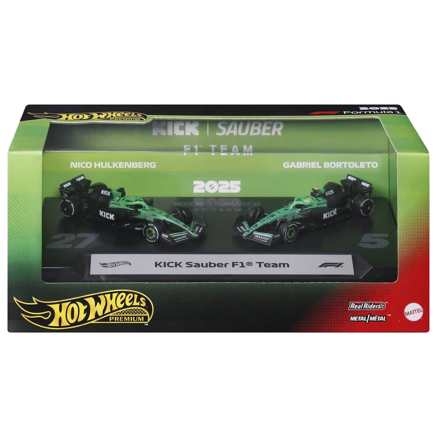 Formula 1 Hot Wheels Premium kovinska lita vozila 2-paket 1/64 KICK Sauber Team fotografija izdelka
