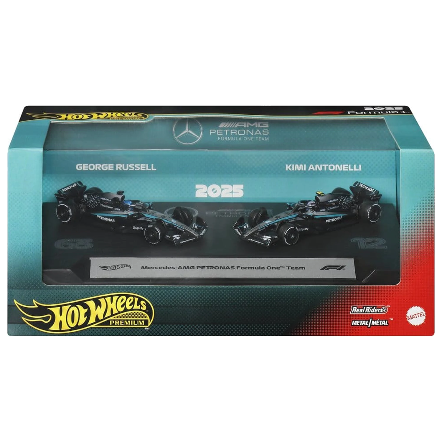 Formula 1 Hot Wheels Premium kovinska modelna vozila 2-paket 1:64 Team Mercedes-AMG PETRONAS fotografija izdelka
