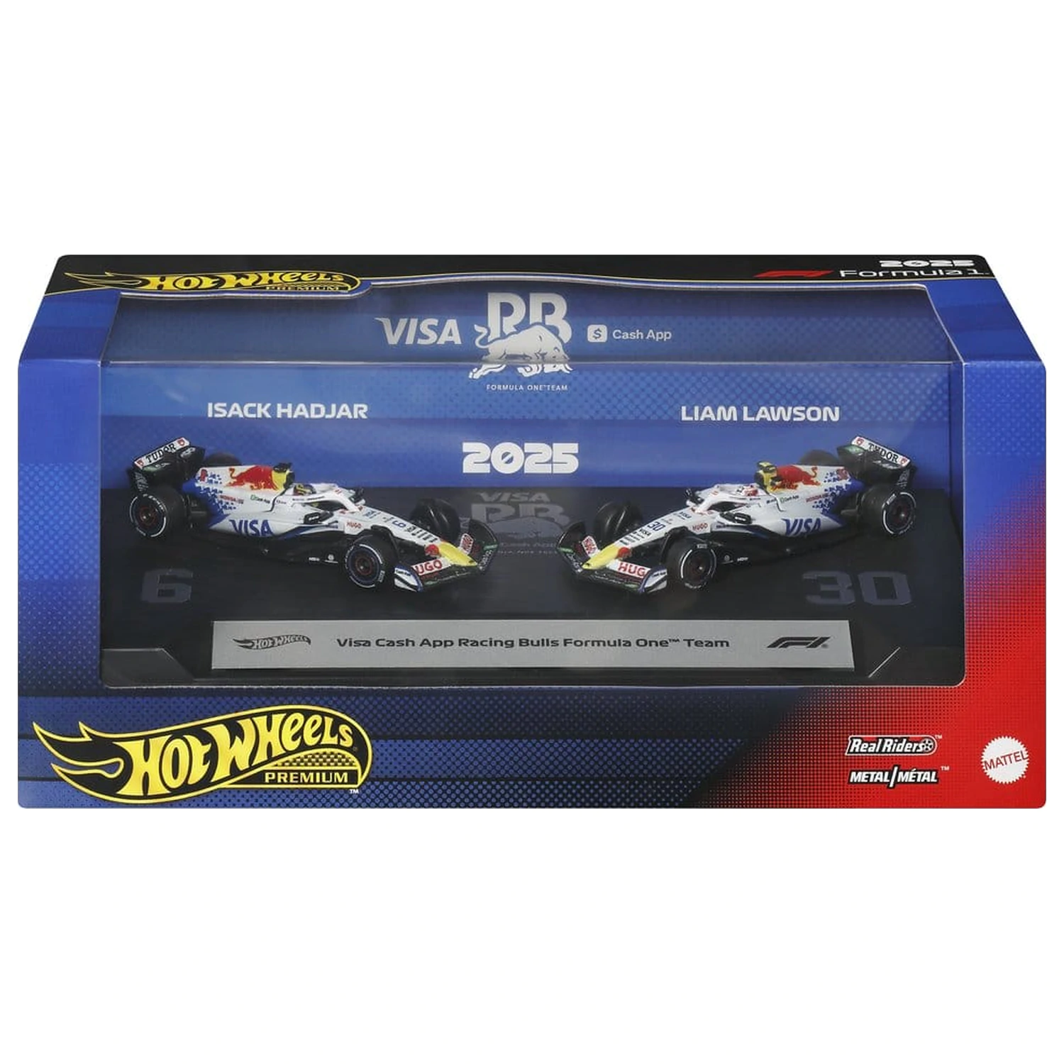 Formula 1 Hot Wheels Premium kovinski model vozila, komplet 2-ih, 1:64 Team Visa Cash App Racing Bulls fotografija izdelka