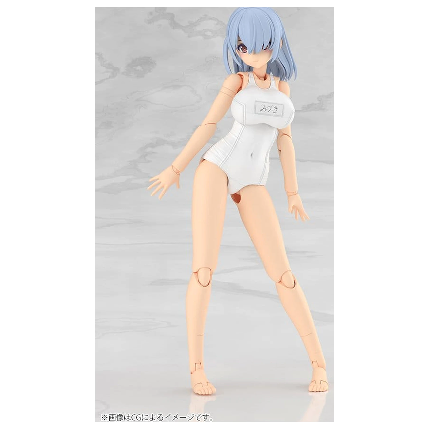 Frame Arms Girl Plastični Model Komplet Mizuki School Swimsuits White Ver. 16 cm fotografija izdelka