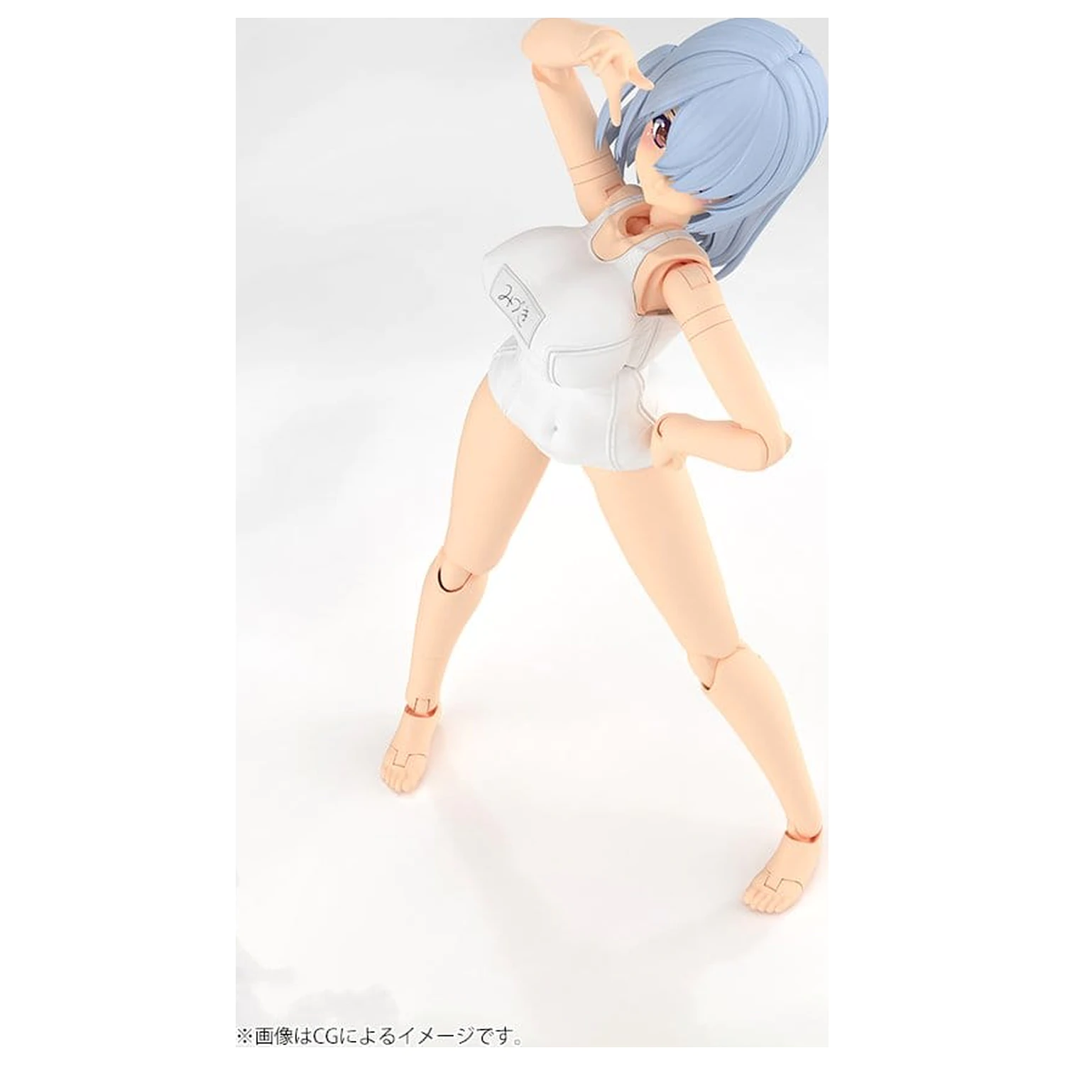 Frame Arms Girl Plastični Model Komplet Mizuki School Swimsuits White Ver. 16 cm fotografija izdelka