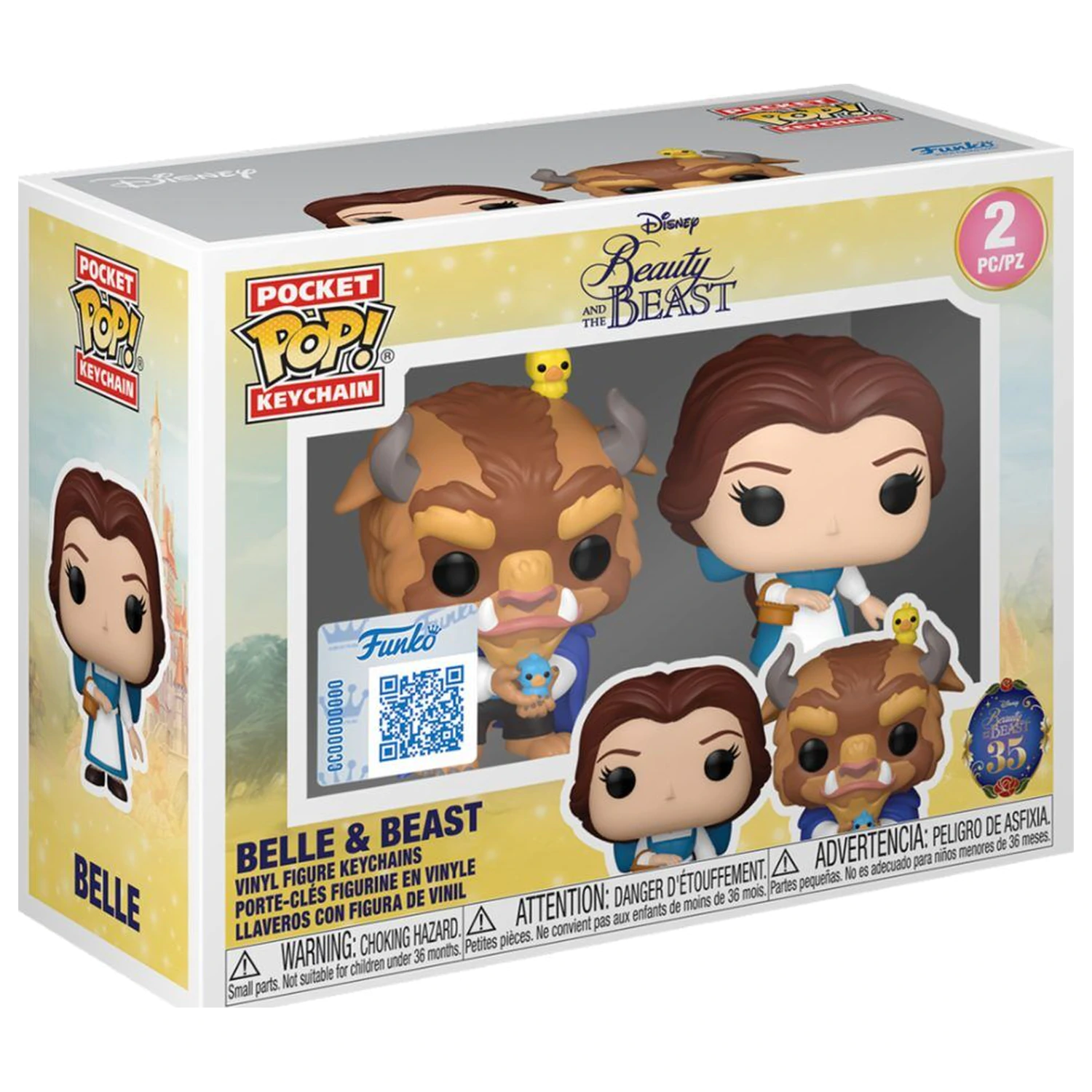 Funko POP figura 2 obeska za ključe Disney Beauty And The Beast Belle & Beast fotografija izdelka