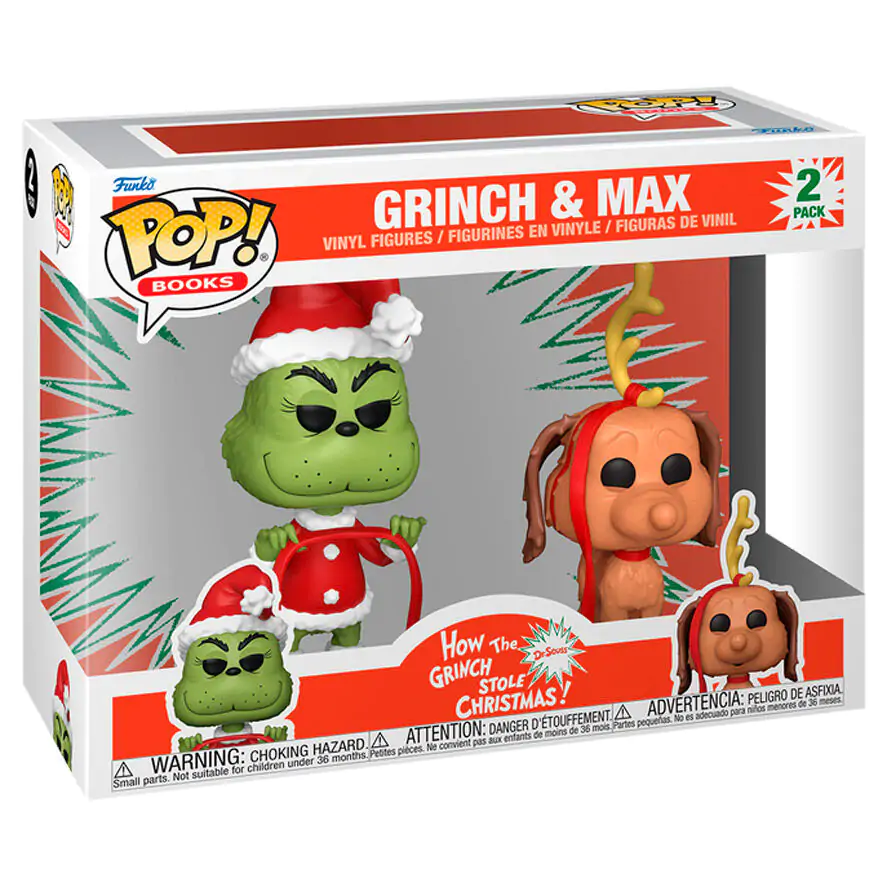 The Grinch(Anniversary) Funko POP! Books Vinyl Figures 2-Pack Grinch w/ Max 9 cm fotografija izdelka