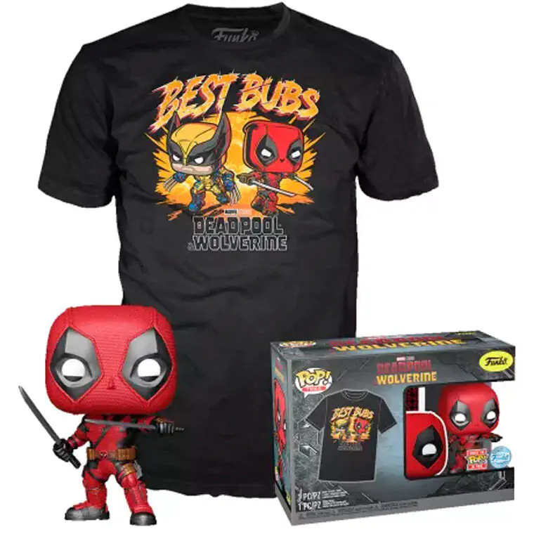 Set figurica Funko POP & majica Marvel Deadpool & Wolverine fotografija izdelka