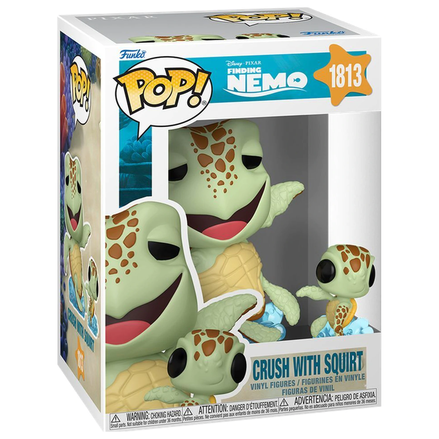 Funko POP figura in spremljevalec Disney Pixar Finding Nemo Crush z Squirt fotografija izdelka