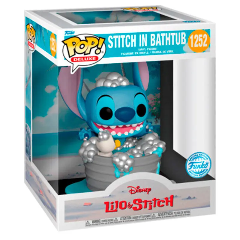 Disney POP! Deluxe Vinilna figura Stitch v kadi 9 cm fotografija izdelka