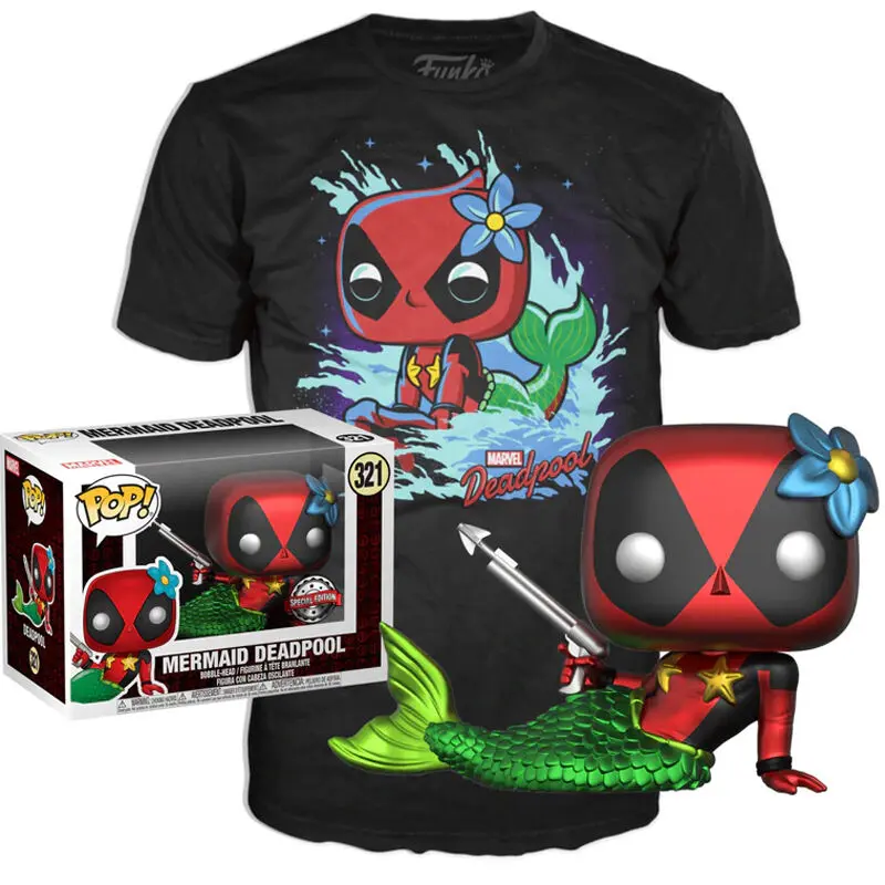 Funko POP! figura & majica set Marvel Deadpool Mermaid Ekskluzivno fotografija izdelka