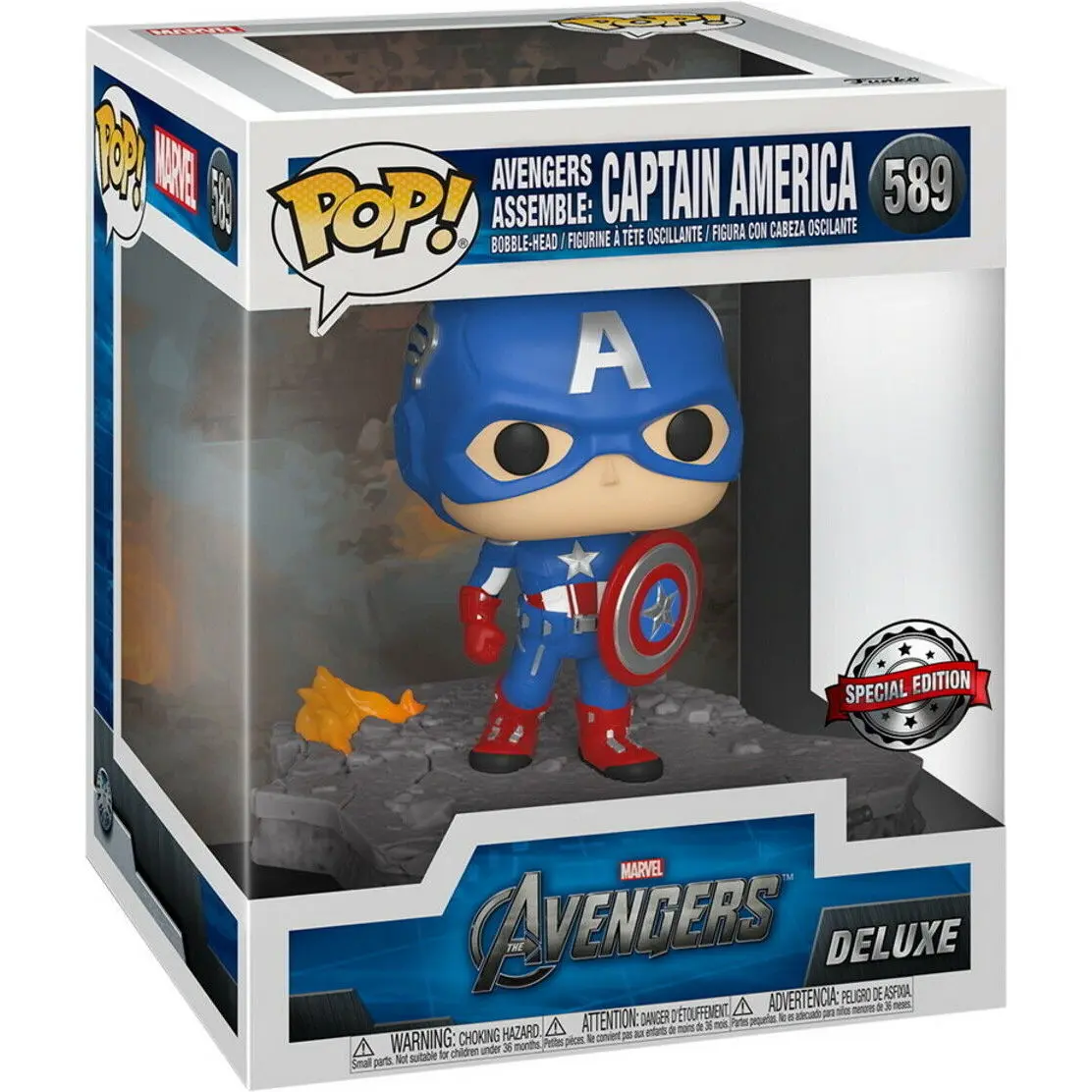 Avengers POP! Deluxe Vinilna Figura Captain America (Assemble) 9 cm fotografija izdelka