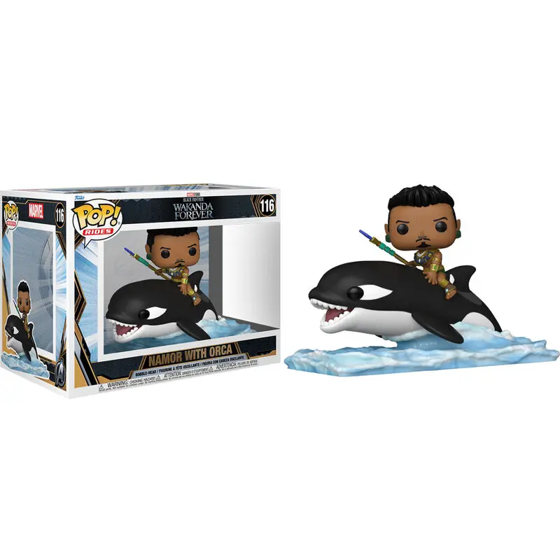 Black Panther: Wakanda Forever POP! Rides Super Deluxe Vinil Figura Namor s Orca 15 cm fotografija izdelka