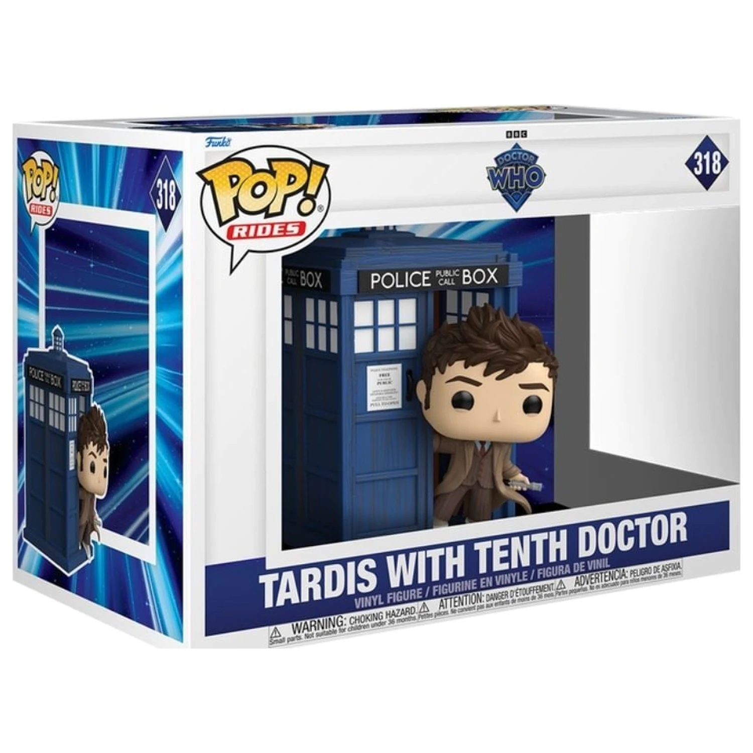 Funko POP figura Vozila Deluxe Doctor Who Tardis z Desetim Doktorjem fotografija izdelka
