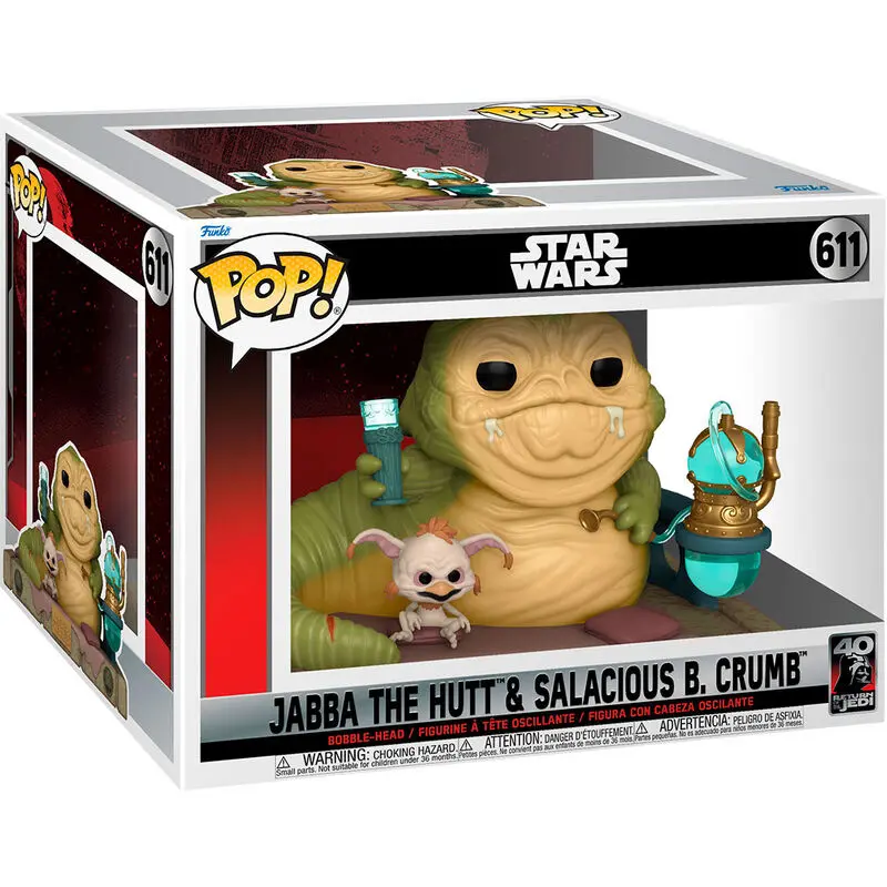 Star Wars Return of the Jedi 40th Anniversary POP! Deluxe Vinil Figura Jabba w/Salacious 9 cm fotografija izdelka