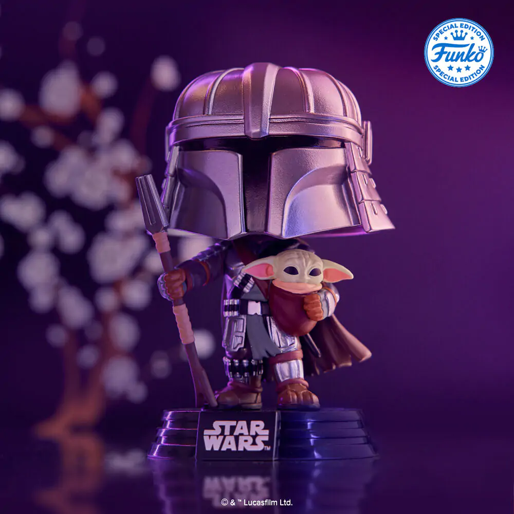 Funko POP figurica Star Wars Impressions Mandalorian with Grogu Exclusive fotografija izdelka