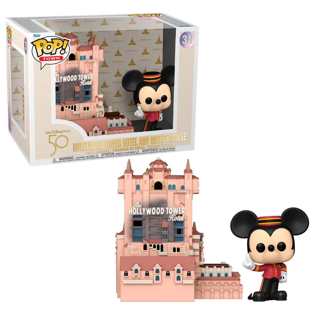 Walt Disney World 50th Anniversary POP! Town Vinilna Figura Hollywood Tower Hotel in Mickey Mouse 9 cm fotografija izdelka