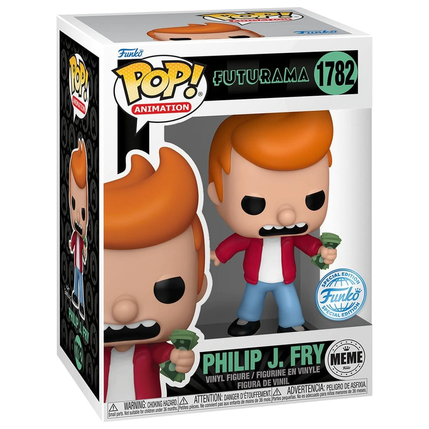 Futurama Funko POP! Animation vinilna figura Philip J. Fry (Take My Money Meme) Exclusive Edition 9 cm fotografija izdelka