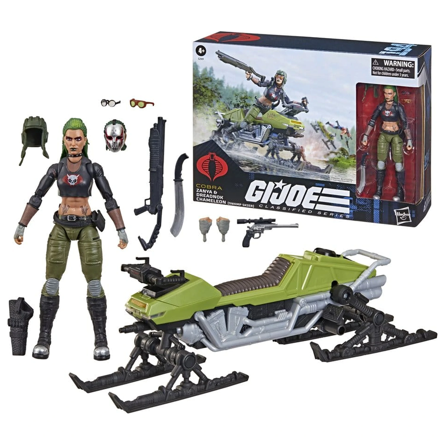 G.I. Joe Classified Series akcijska figura in komplet vozila #194 Zanya in Dreadnok Chameleon (Swamp Skier) 15 cm fotografija izdelka