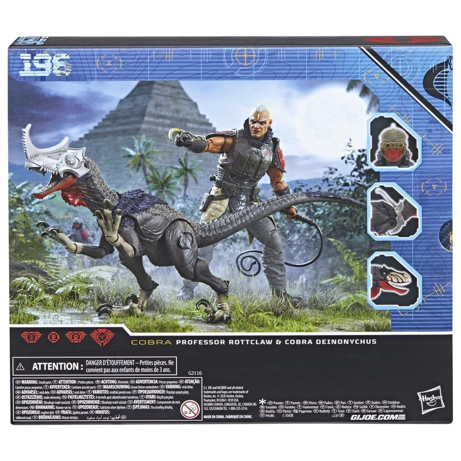 G.I. Joe Classified Series Akcijska figura 2-paket #196 Professor Rottclaw & Cobra Deinonychus 15 cm fotografija izdelka