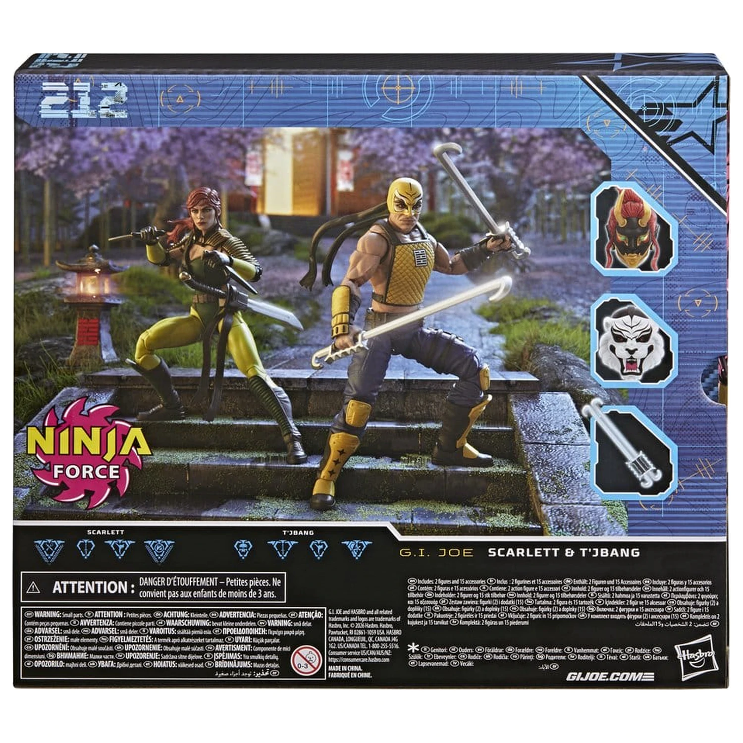 G.I. Joe Classified Series Akcijska figura 2-Pack #212 Ninja Force Scarlett & T'Jbang 15 cm fotografija izdelka