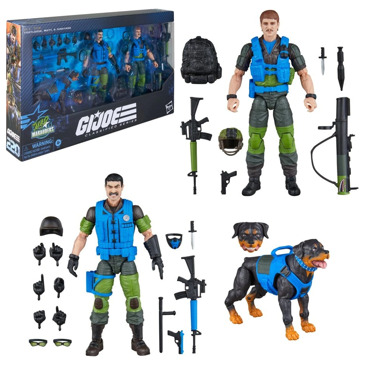 G.I. Joe Classified Series Akcijska figura 3-Paket #220 Mad Marauders: Footloose & Mutt & Junkyard 15 cm fotografija izdelka