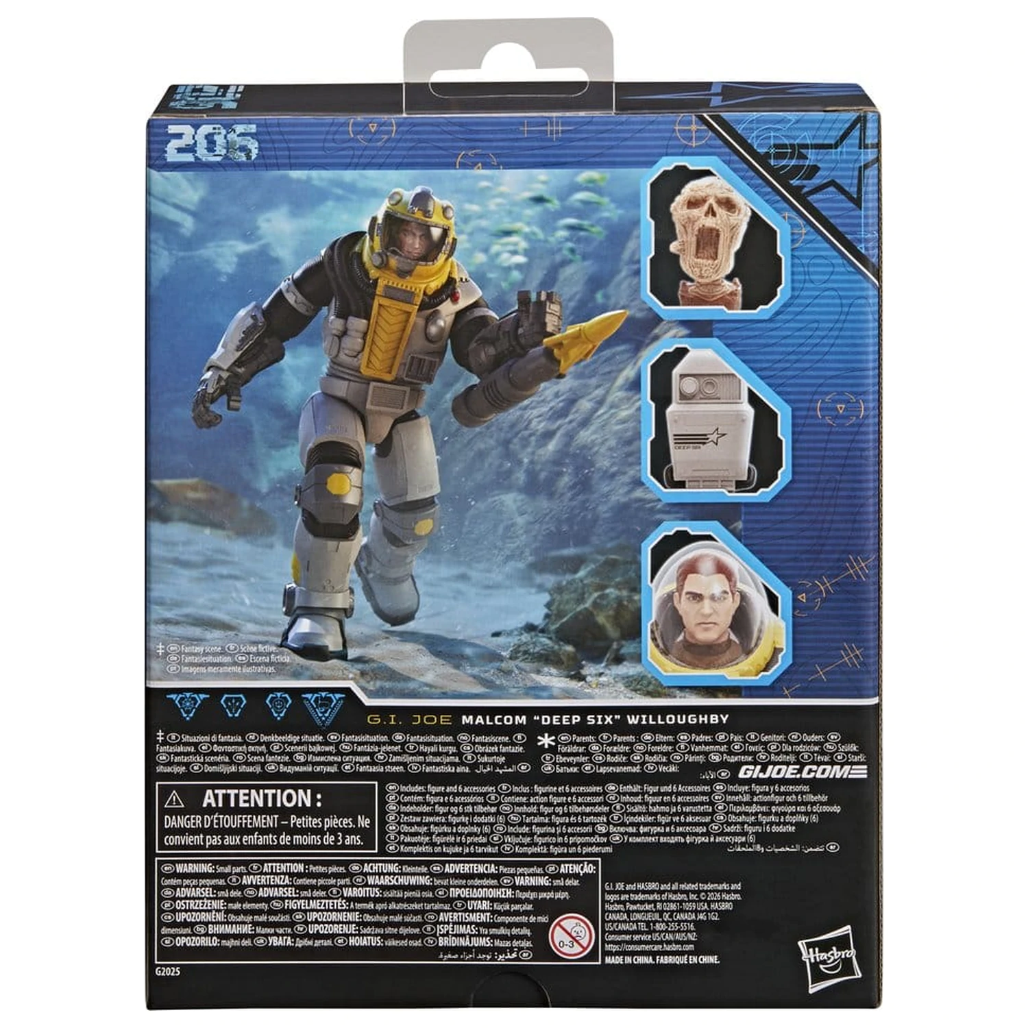G.I. Joe Classified Series Deluxe akcijska figura #206 Malcom "Deep Six" Willoughby 15 cm fotografija izdelka