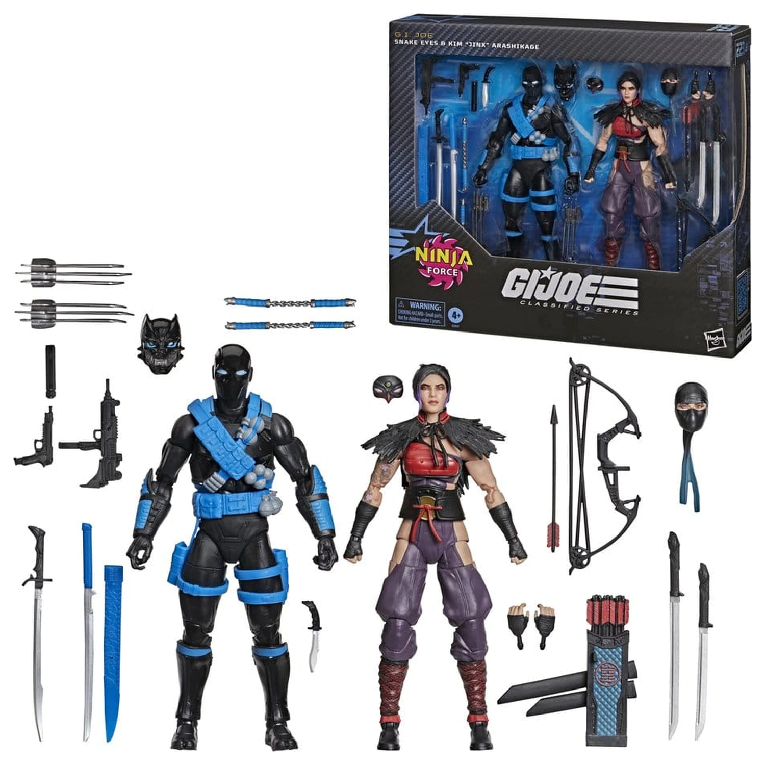 G.I. Joe Classified Series akcijska figura, dvojno pakiranje Snake Eyes & Kim "Jinx" Arashikage 15 cm fotografija izdelka