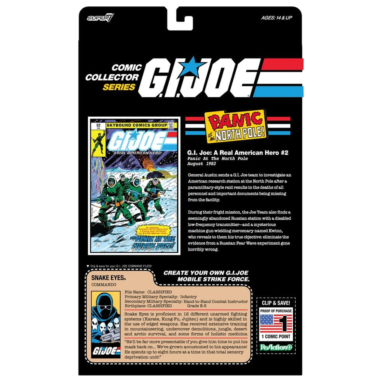 G.I. Joe ReAction+ akcijska figura Snake Eyes (Skybound Comic Box Series, Issue #2) fotografija izdelka
