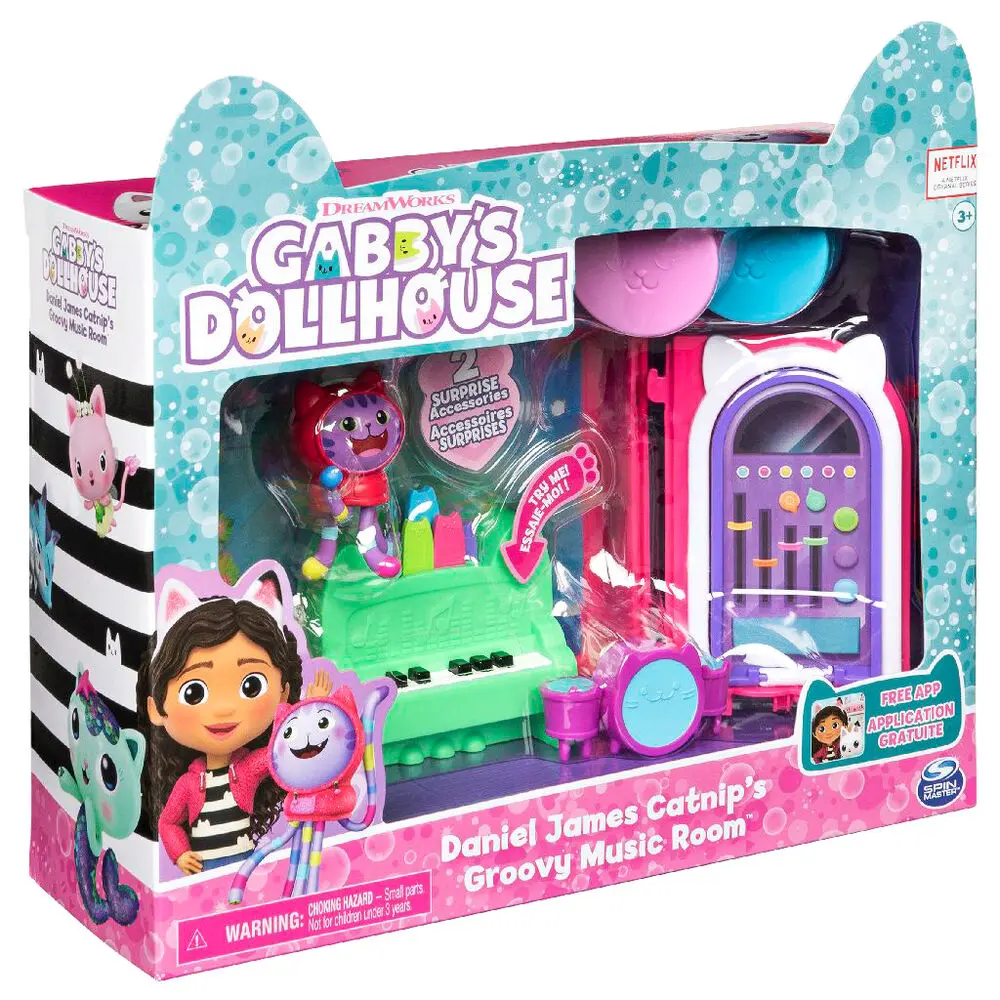 Gabbys Dollhouse Daniel James Catnips Groovy Glasbena Soba za Punčke fotografija izdelka