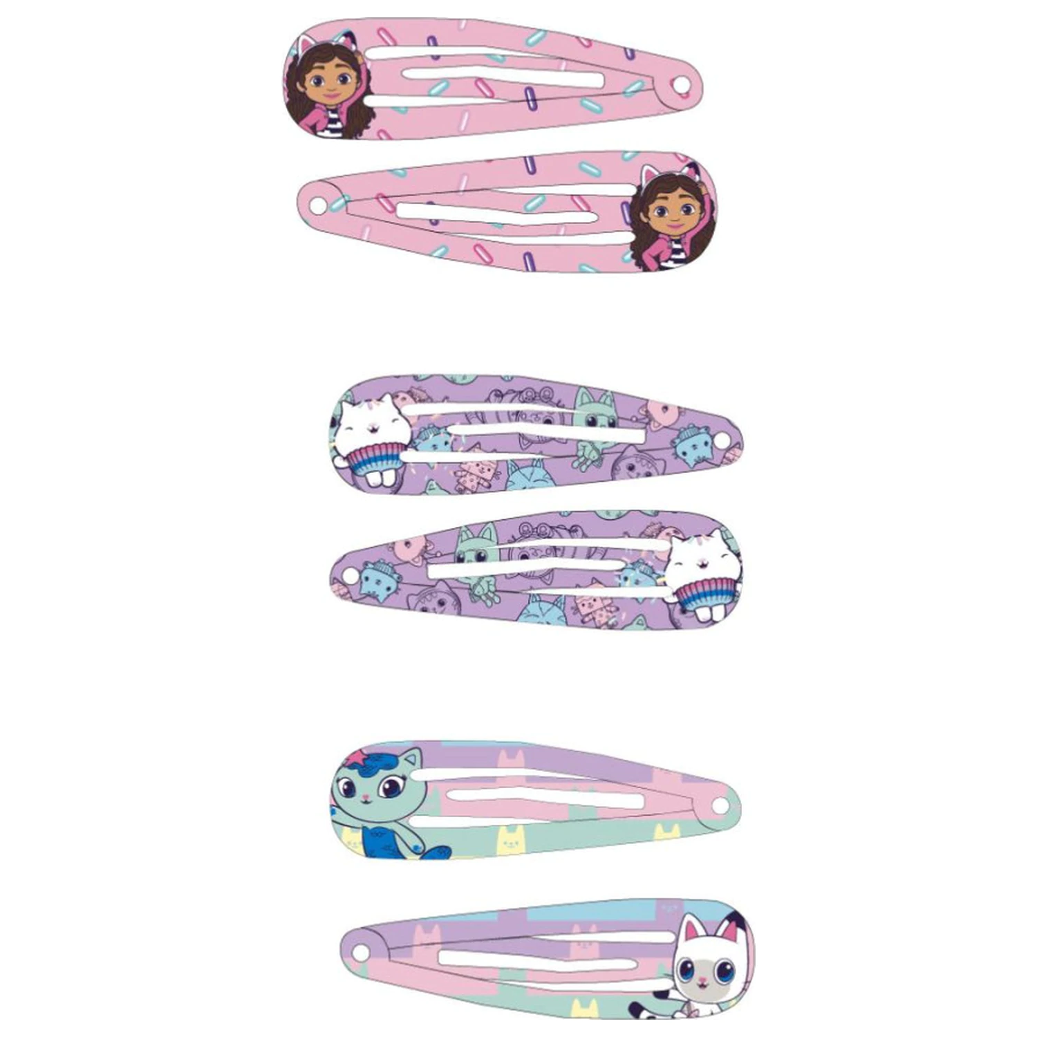 Gabi's Dollhouse Cat Adventures Sponke za lase set 6 kosov fotografija izdelka