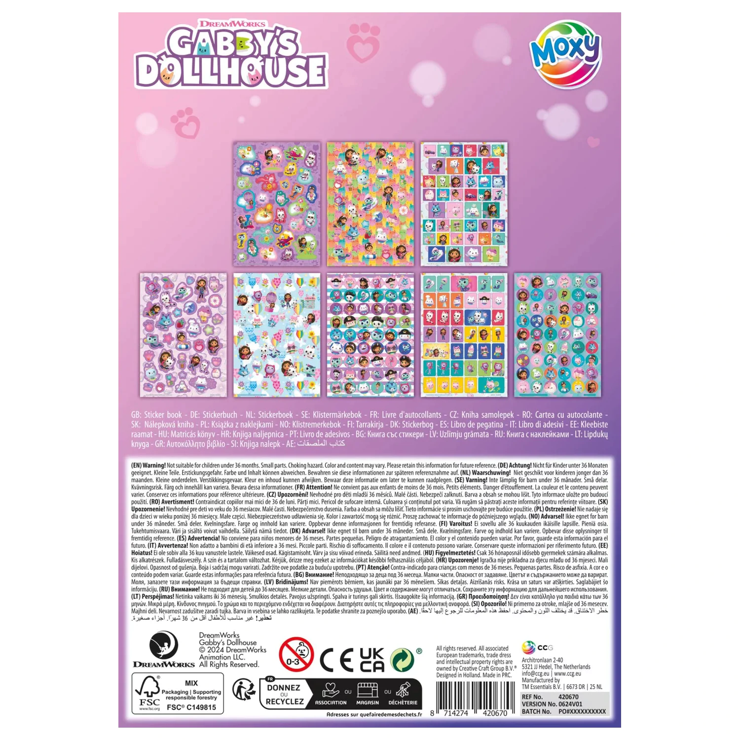 Gabi's Dollhouse Cats Paket 8 listov nalepk fotografija izdelka
