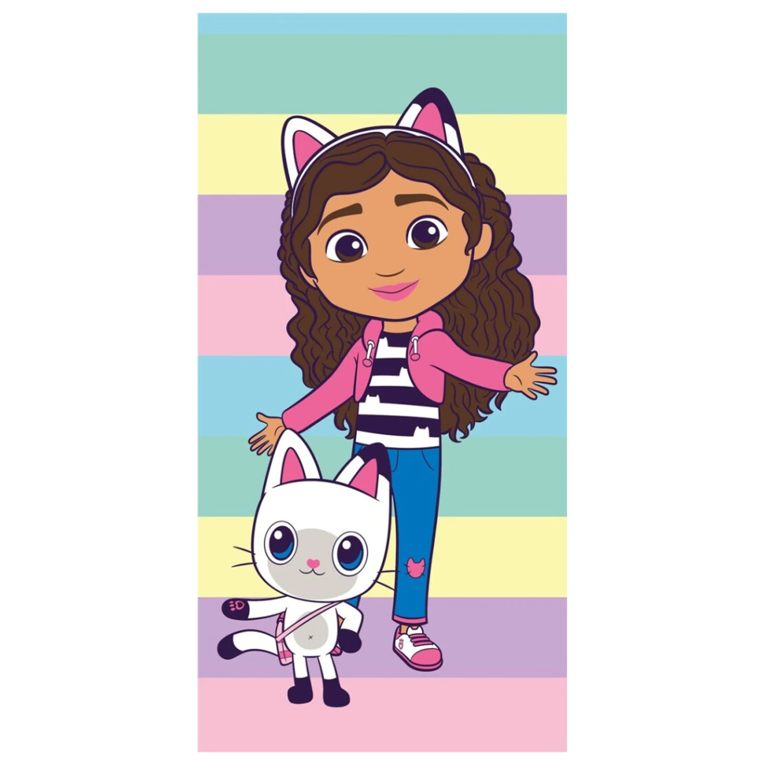 Gabi's Dollhouse Pastel Stripes Brisača fotografija izdelka