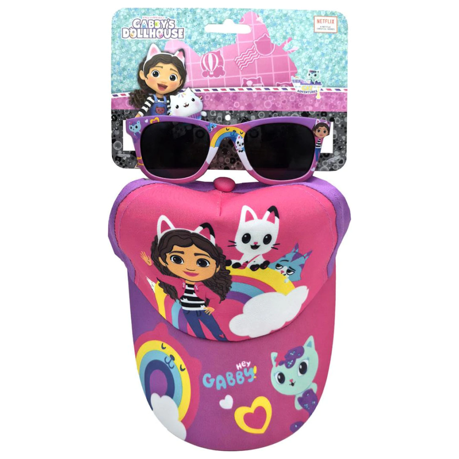 Gabi's Dollhouse Rainbow sončna očala in komplet baseball kape fotografija izdelka