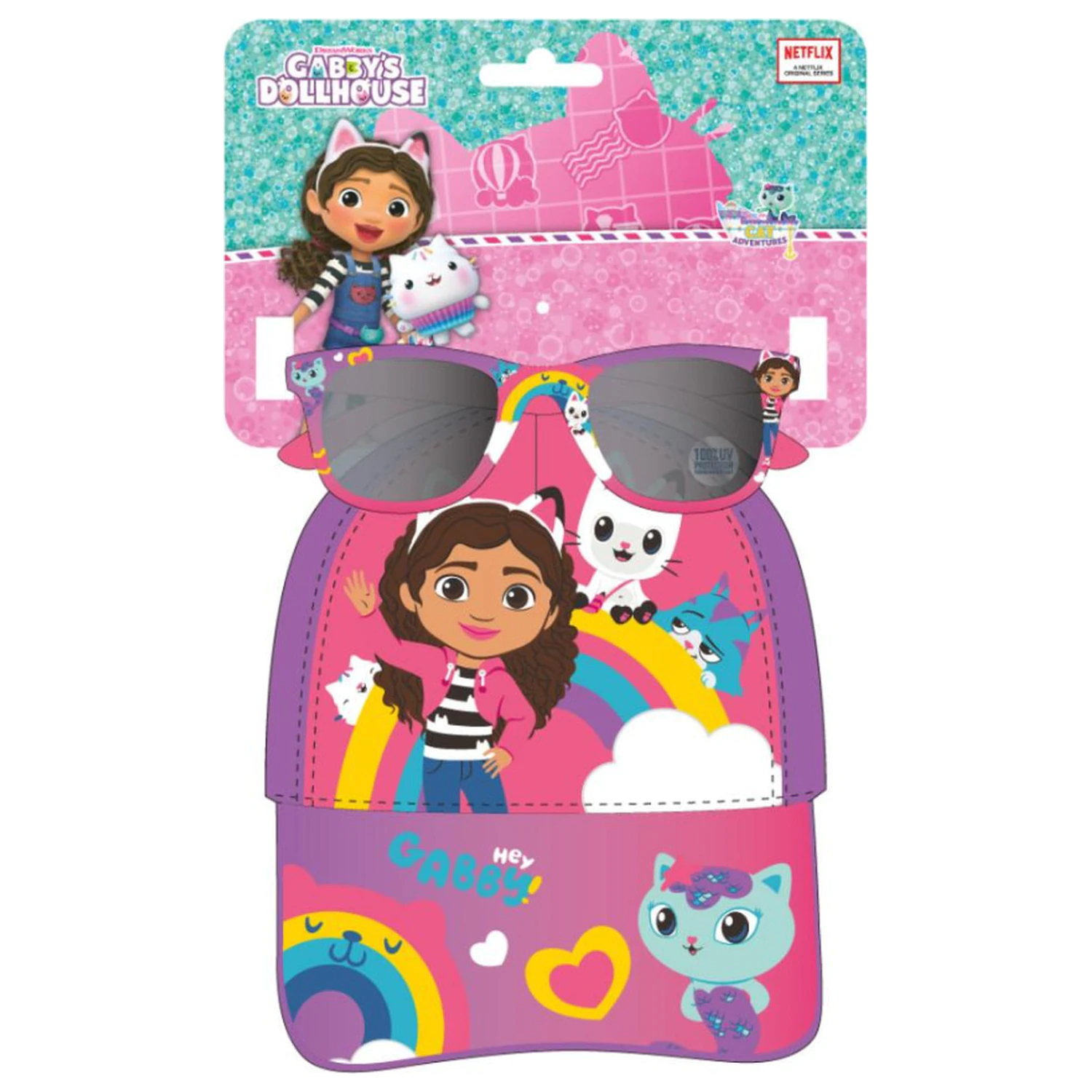Gabi's Dollhouse Rainbow sončna očala in komplet baseball kape fotografija izdelka