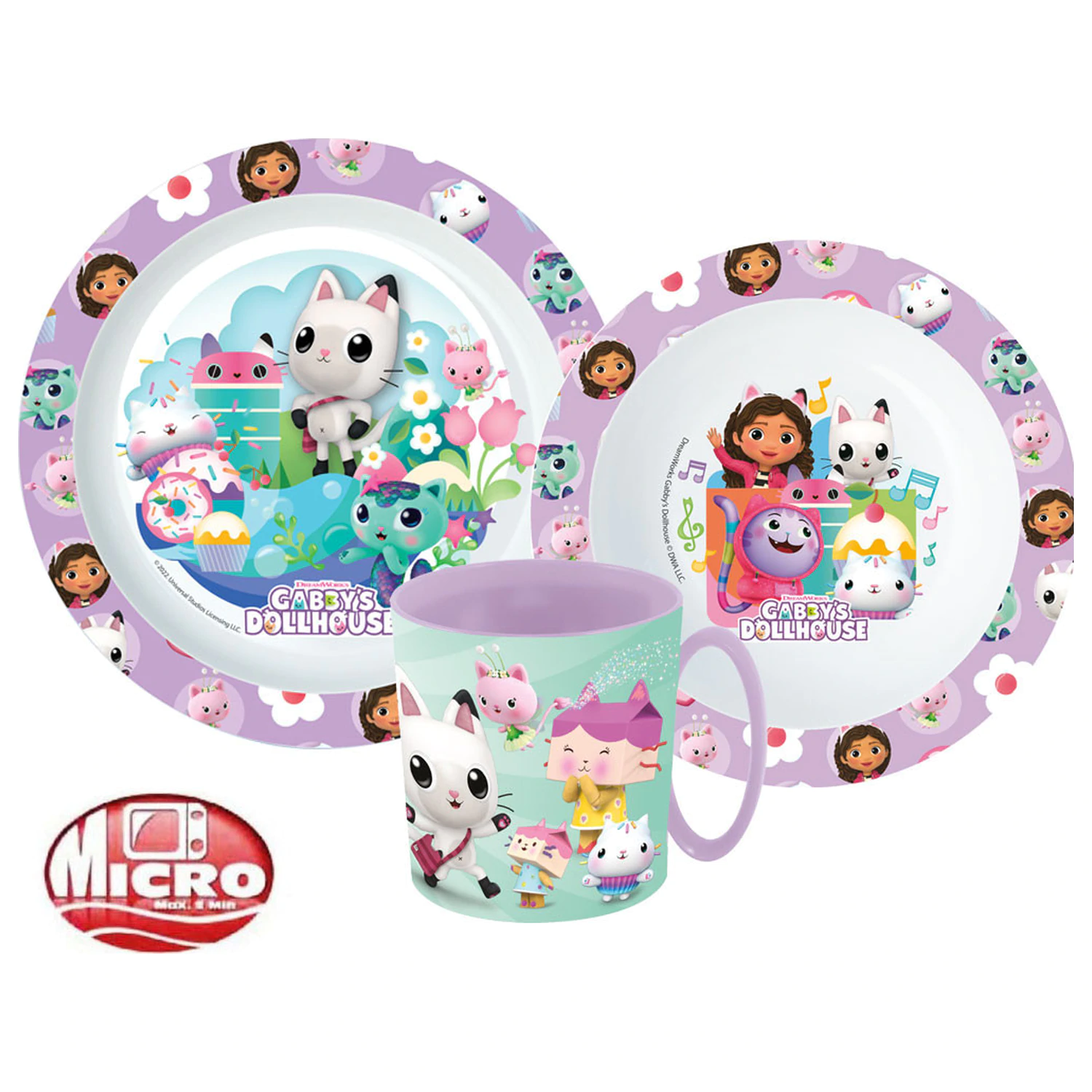 Gabby's Dollhouse Wonderland Set posode za večerjo, mikroplastični set s skodelico 350 ml fotografija izdelka