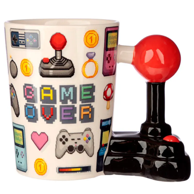 Game Over Joystick Pixel oblikovan ročaj vrček fotografija izdelka