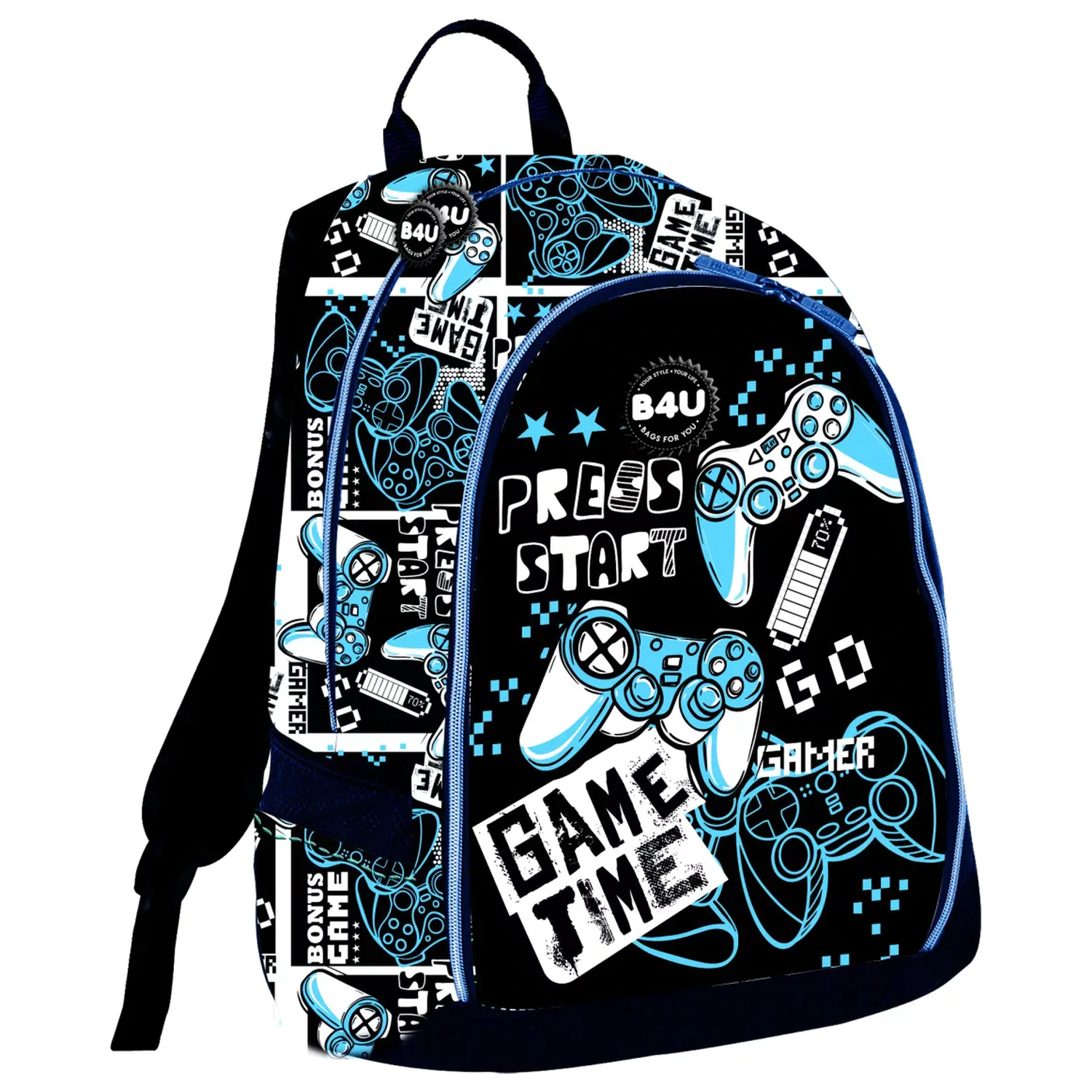 Gamer Press Start Šolski nahrbtnik, torba 43 cm fotografija izdelka