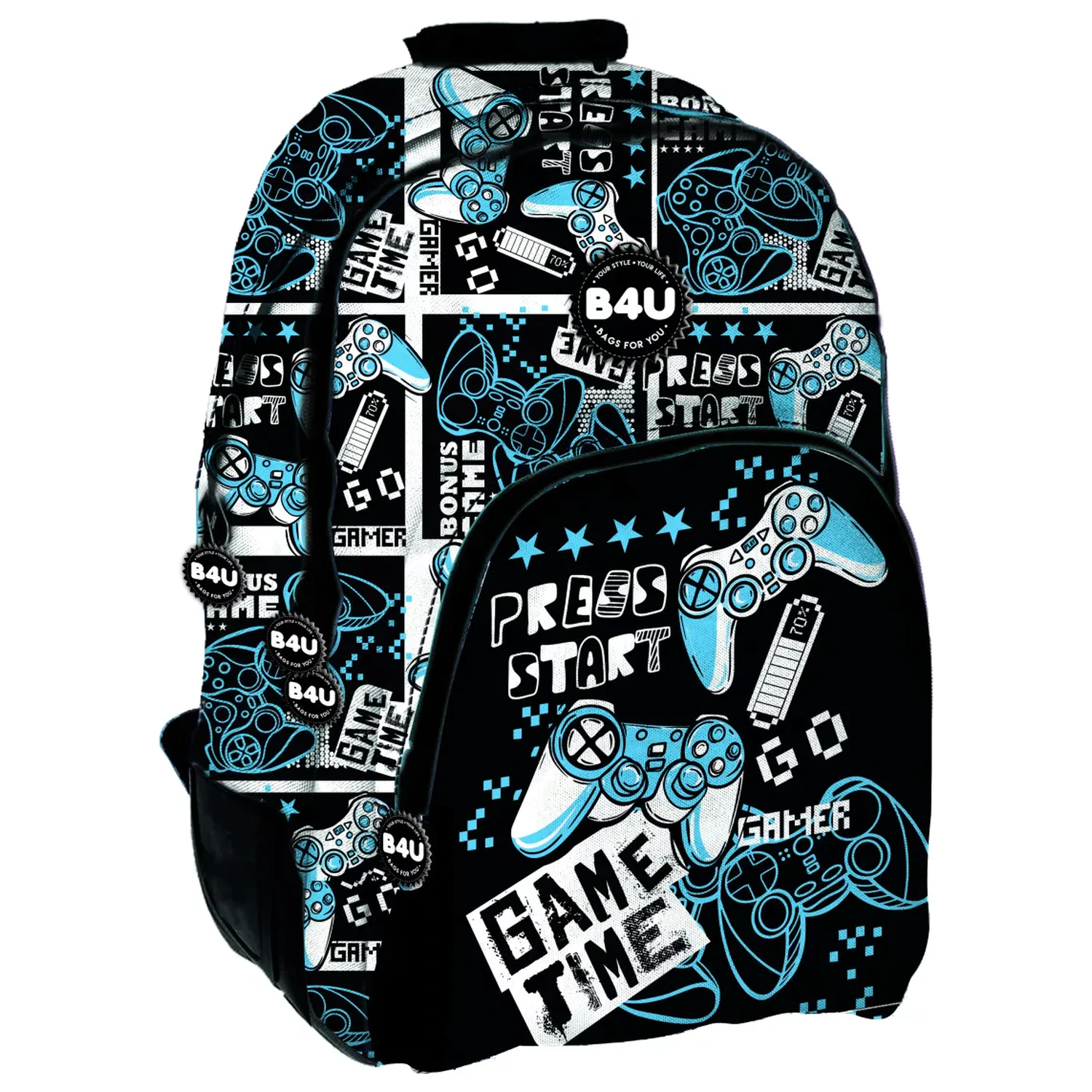 Gamer Press Start šolska torba, torba 44 cm fotografija izdelka