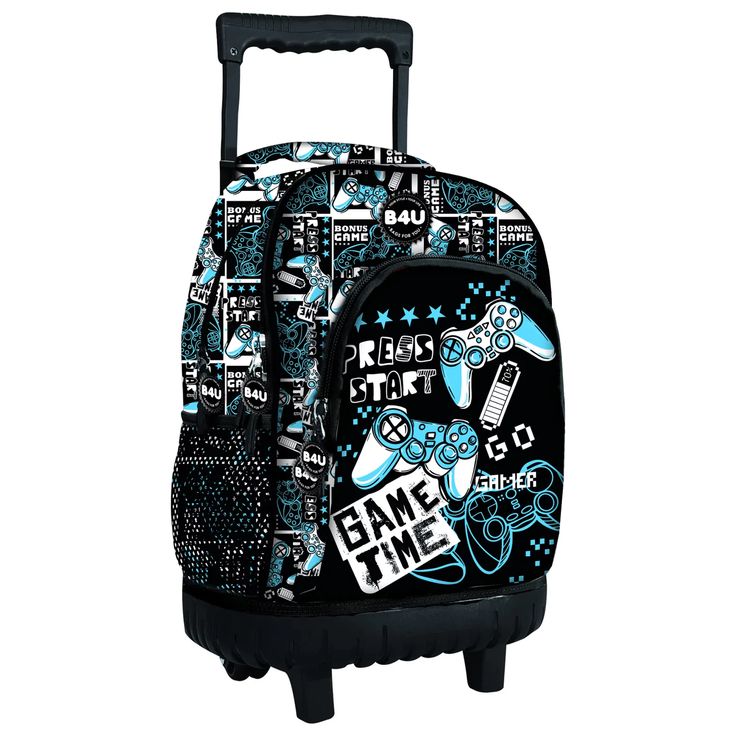 Gamer Press Start Premium šolska torba z valji, 44 cm fotografija izdelka