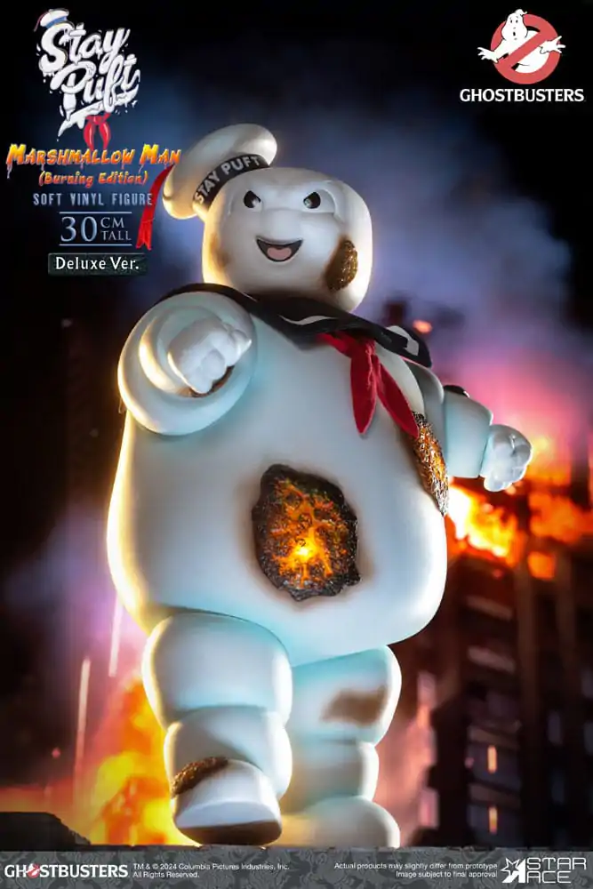 Ghostbusters Soft Vinyl Kip Stay Puft Marshmallow Man Burning Edition Deluxe Version 30 cm fotografija izdelka