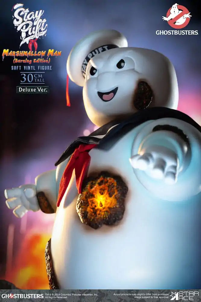 Ghostbusters Soft Vinyl Kip Stay Puft Marshmallow Man Burning Edition Deluxe Version 30 cm fotografija izdelka