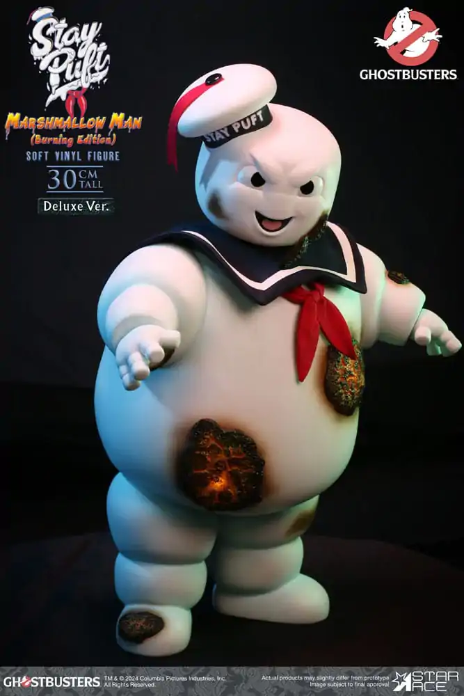 Ghostbusters Soft Vinyl Kip Stay Puft Marshmallow Man Burning Edition Deluxe Version 30 cm fotografija izdelka